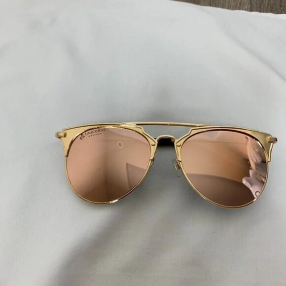 Aviator Rose  gold Pink Sunglasses - Picture 10 of 10
